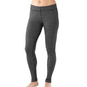 Smartwool Houndstooth Merino 250 Baselayer Tights Leggings Black Gray SZ S1
